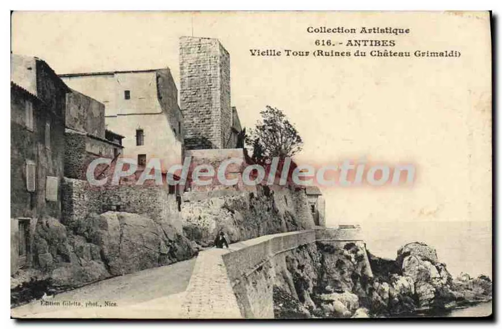 Antibes - Alte Turm (Ruinen des Schlosses Grimaldi) — Künstlerische Sammlung 616 — Verlag Gilelta, Nizza - Vorderseite