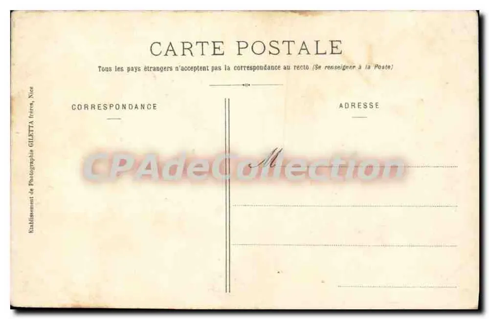 Antibes - Alte Turm (Ruinen des Schlosses Grimaldi) — Künstlerische Sammlung 616 — Verlag Gilelta, Nizza - Rückseite