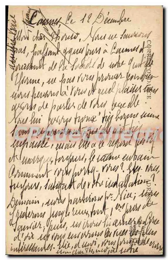 CANNES — Promenade de la Croisette et la Plage — L.L. n°149 - Verso