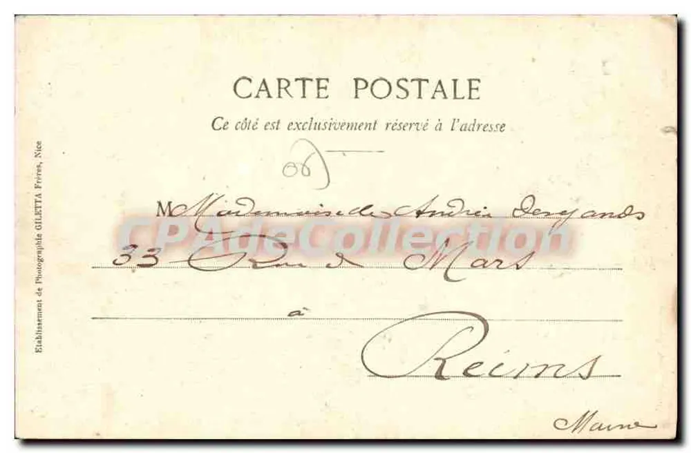 Bäuerin auf dem Weg zum Markt — Côte d'Azur — Giletta-Ausgabe, Nice, Nr. 1510 - Rückseite