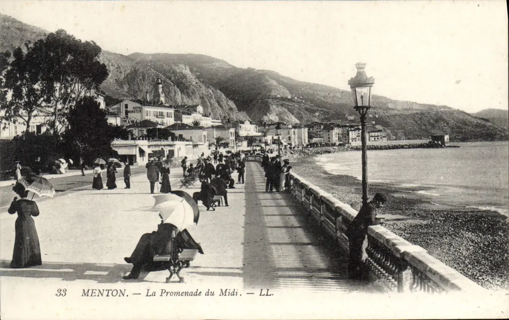Menton — A Promenade do Midi — LL. n°33 - Frente