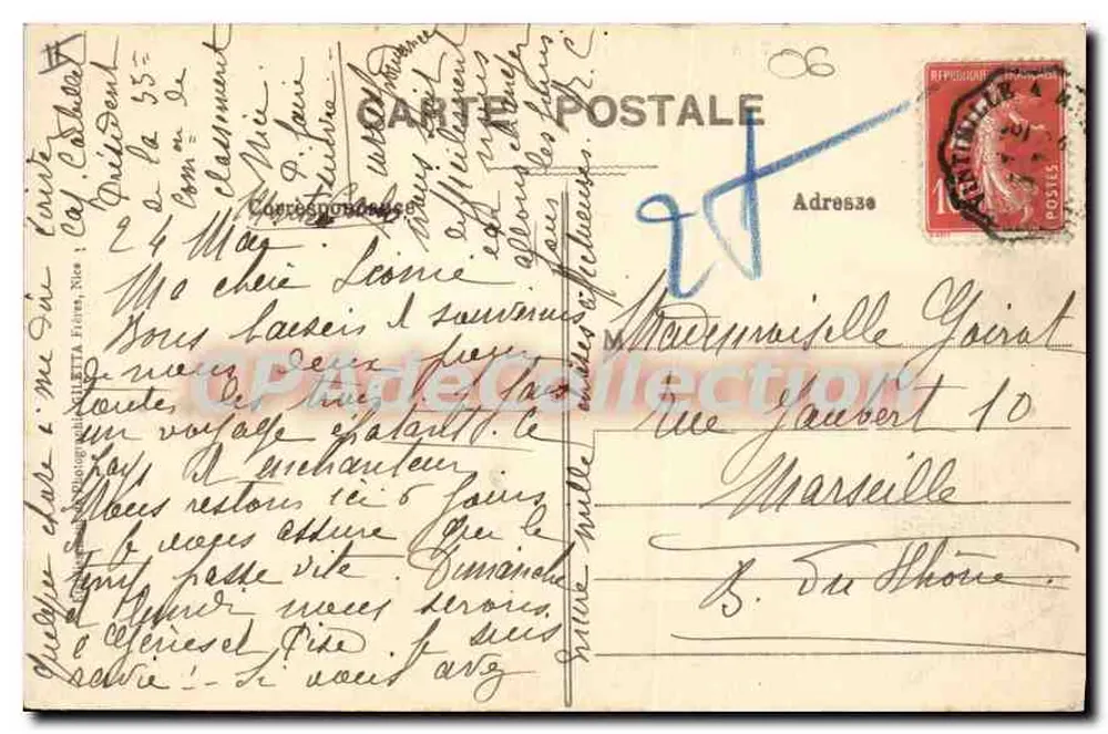 Mônaco - A Cidade - O Rochedo — Edição Gilelta, fot. Née, n°726 - Verso