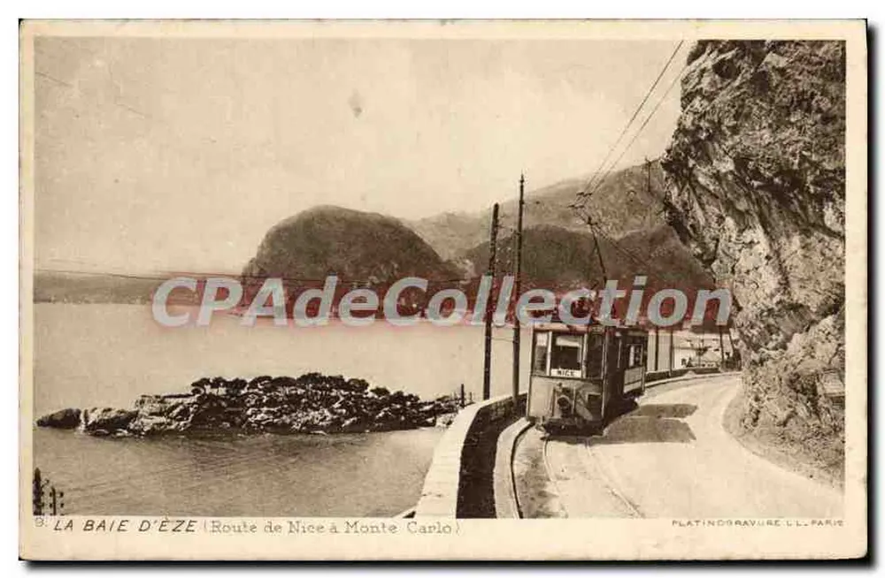 La Baia di Èze — Strada da Nizza a Monte Carlo — Platinodravure L.L. Parigi - Recto