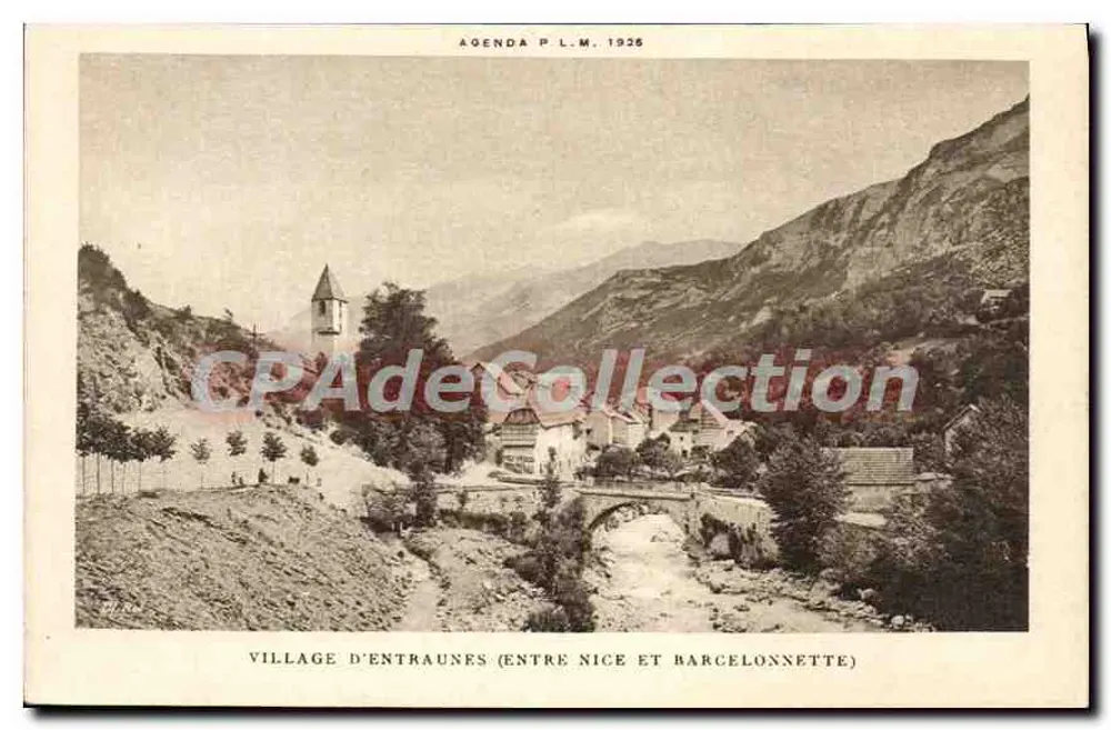 Vila de Entraunes (entre Nice e Barcelonnette) — Agenda P.L.M. 1925 - Frente