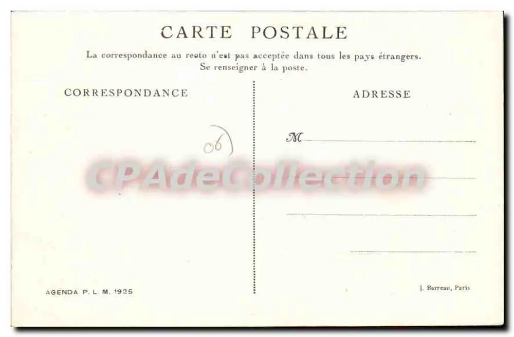 Vila de Entraunes (entre Nice e Barcelonnette) — Agenda P.L.M. 1925 - Verso