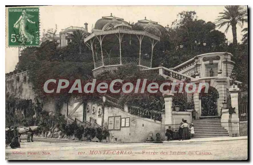 Monte-Carlo — Eingang zu den Gärten des Casinos — Édition Picard, Nice, n° 101 - Vorderseite