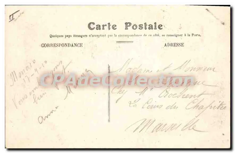 Monte-Carlo — Eingang zu den Gärten des Casinos — Édition Picard, Nice, n° 101 - Rückseite