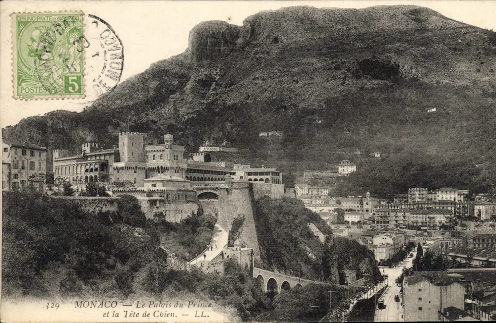 Mônaco — O Palácio do Príncipe e a Cabeça do Cão — LL. — n°329 - Frente