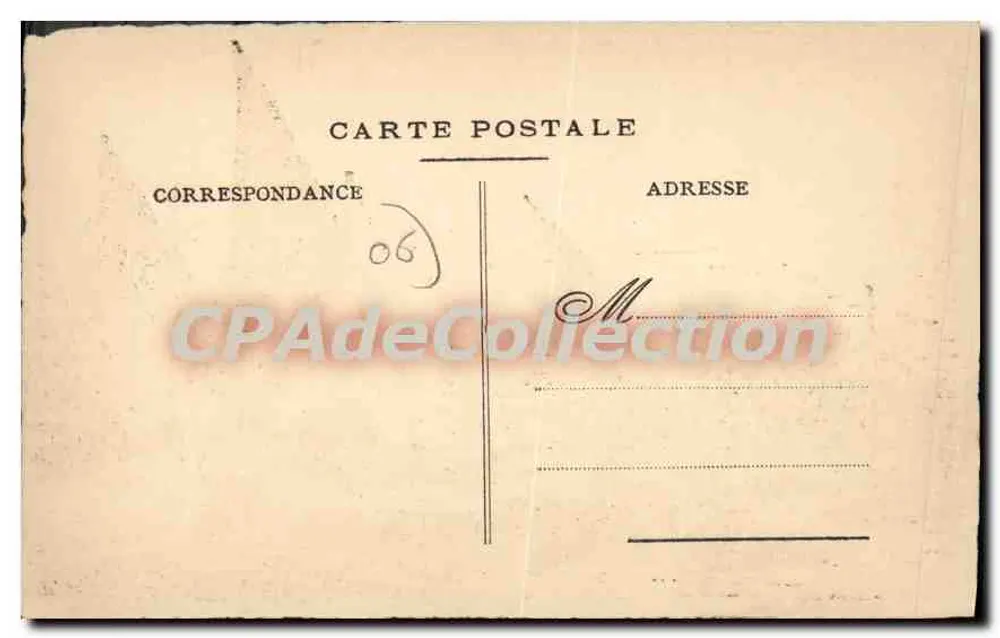 Cannes — Visão de barcos a vela — desenho de J. Daccon - Verso