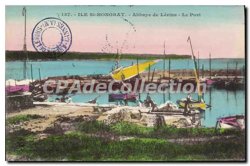 Insel St-Honorat - Abtei Lérins - Der Hafen — Antike Ansichtskarte, n°157 - Vorderseite