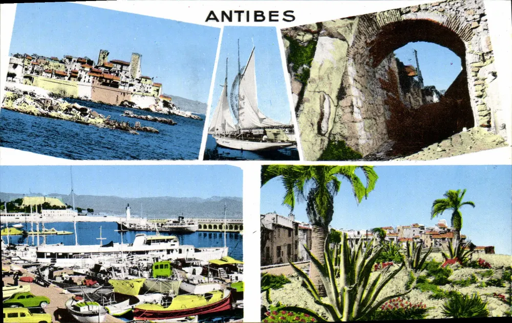 Antibes — vista panorâmica e porto — Éditions S.E.P.T. 9-128 - Frente