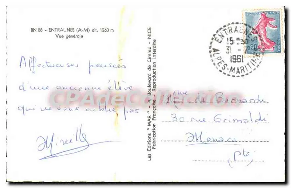 Entraunes (A-M) — vista geral — Les Editions "MAR" - Verso