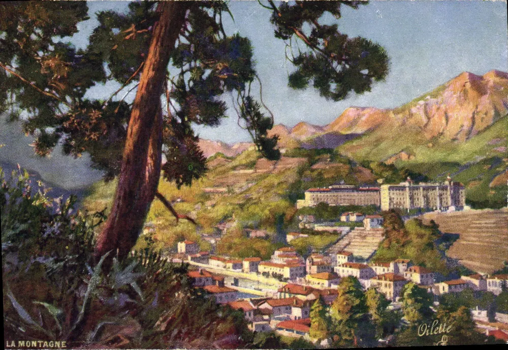 La Montaña — Menton, vista panorámica — Oilette, serie 6 - Anverso