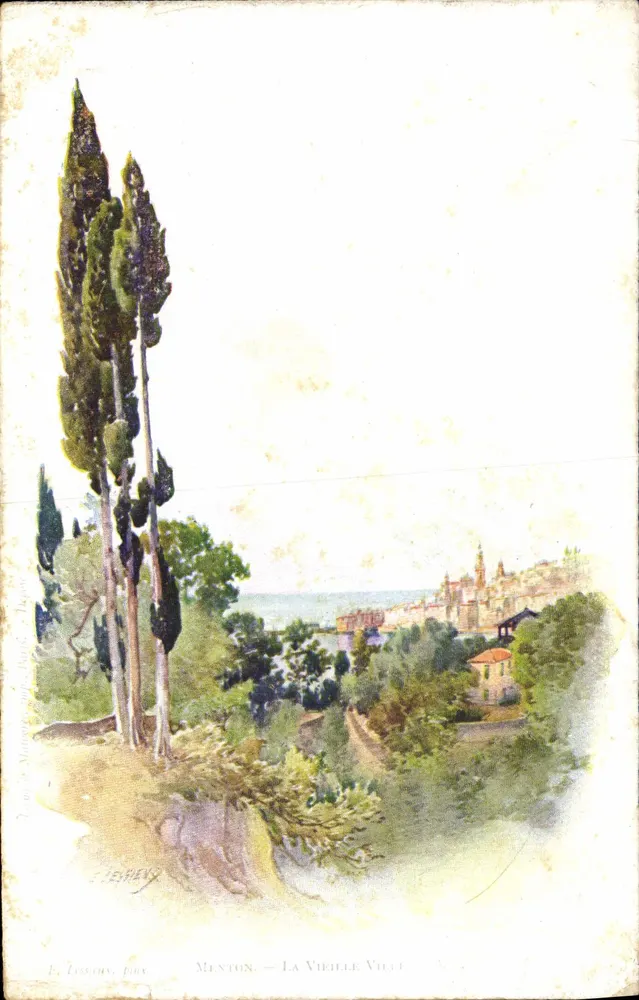 Menton — La Vecchia Città — E. Léonard, 1904 - Recto