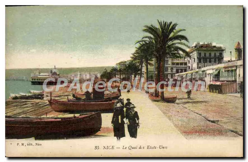 NICE — Il Quai degli Stati Uniti — P. M., edit., Nice, n°35 - Recto