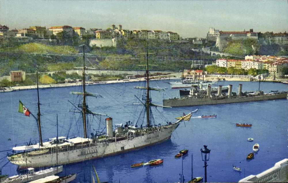 Monaco — El Puerto, el Rocher y el Palacio — Lemaitre & Cie Éditeurs, Nice - Anverso