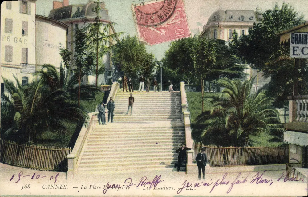 Cannes — Plac La Peyrière — Schody — Wydawca LL, nr 568 - Awers