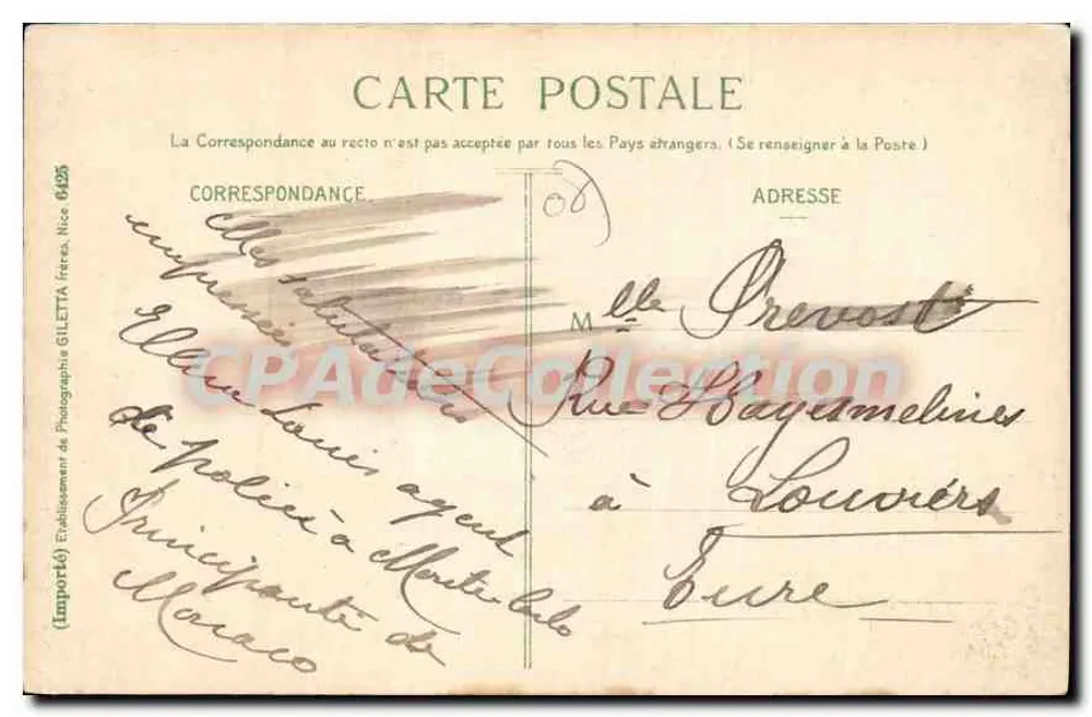 Menton - Die Stadt und der Kai zwischen den Palmen — Edition Giletta, Foto Nice, n° 948 - Rückseite