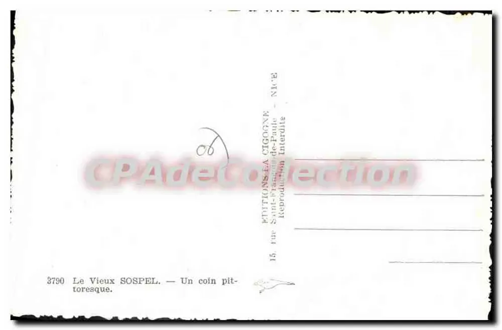 Alt Sospel — Ein pittoreskes Stück — Private Sammlung - Rückseite