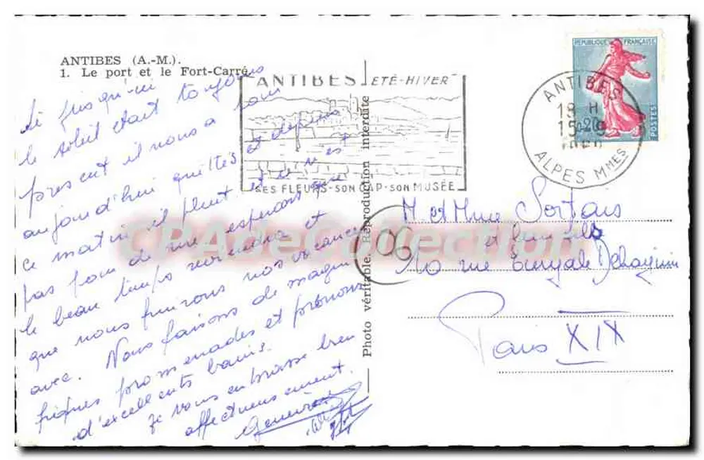 Antibes — Der Hafen und das Fort-Carré — Fotoreproduktion verboten - Rückseite