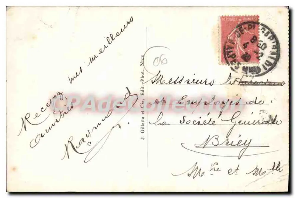 Juan-les-Pins — A Praia — J. Gilletta e Cie, n°667 - Verso