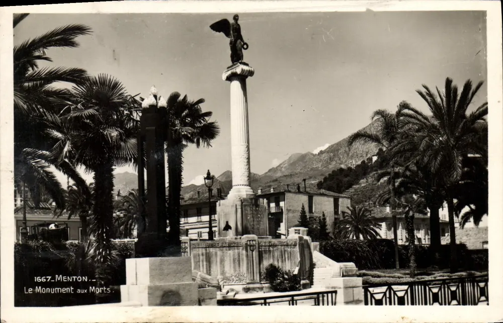 Menton — Monumento aos Mortos — Éditions Sainte-Famille, Nice - Frente