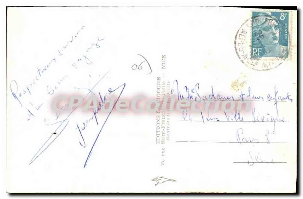 Menton — Monumento aos Mortos — Éditions Sainte-Famille, Nice - Verso