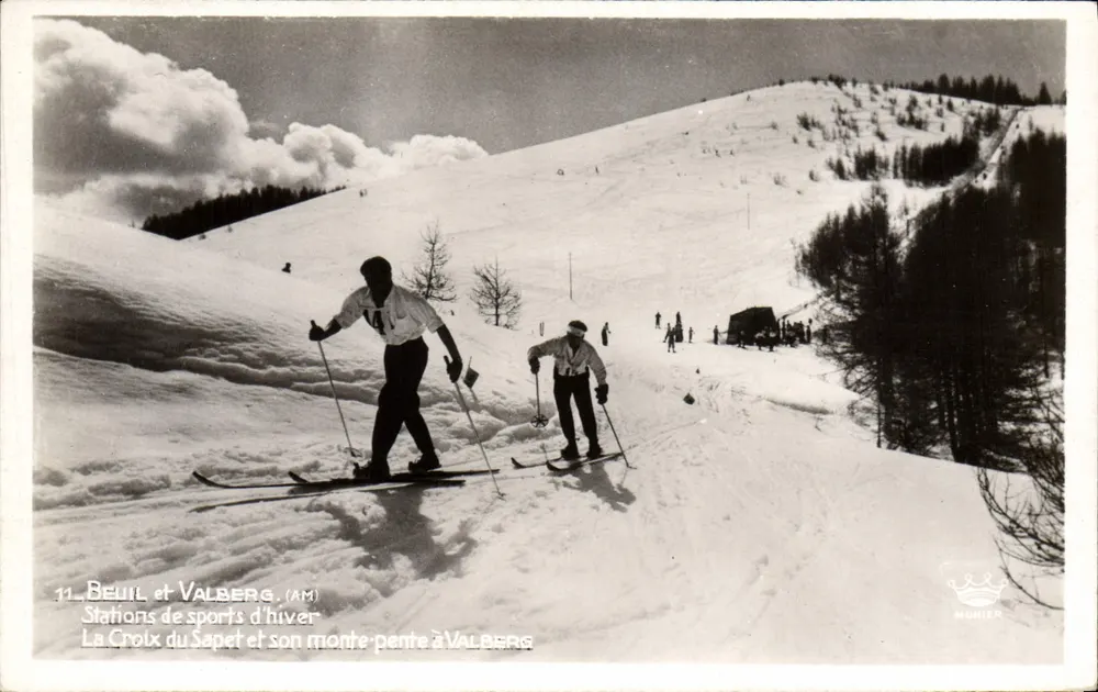 Die Kreuz des Sapet und sein Skilift in Valberg — Wintersportstationen — Éditions d'Art Munier - Vorderseite