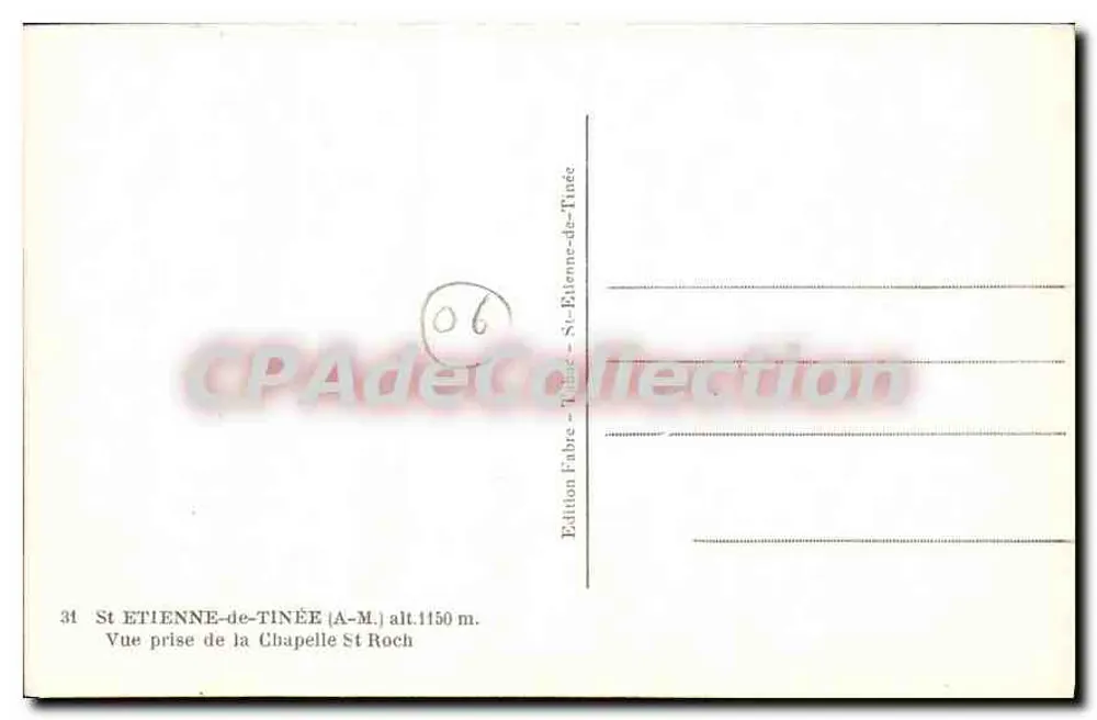 St Étienne-de-Tinée — Ansicht vom Kirchlein Saint-Roch — Edition Fabre - Rückseite