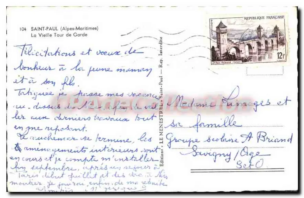 Saint-Paul (Alpes-Maritimes) — Wachturm — Éditions Le Menestre - Rückseite