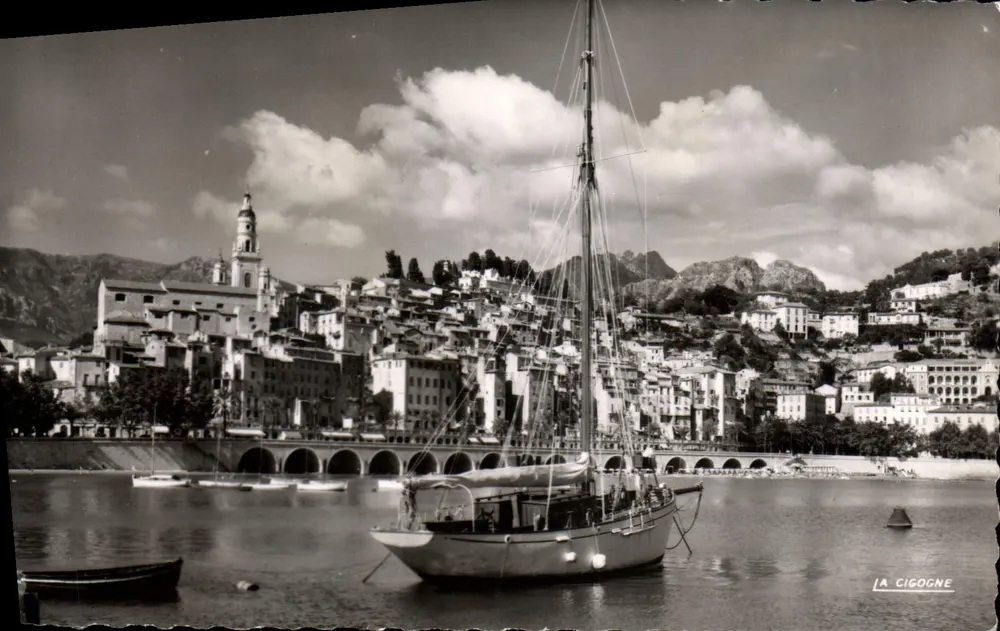 Menton — Ansicht des Hafens und der Altstadt — Der Storch - Vorderseite