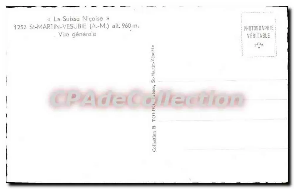 St-Martin-Vésubie — Allgemeiner Blick — Sammlung R TOUDO, Tahany - Rückseite