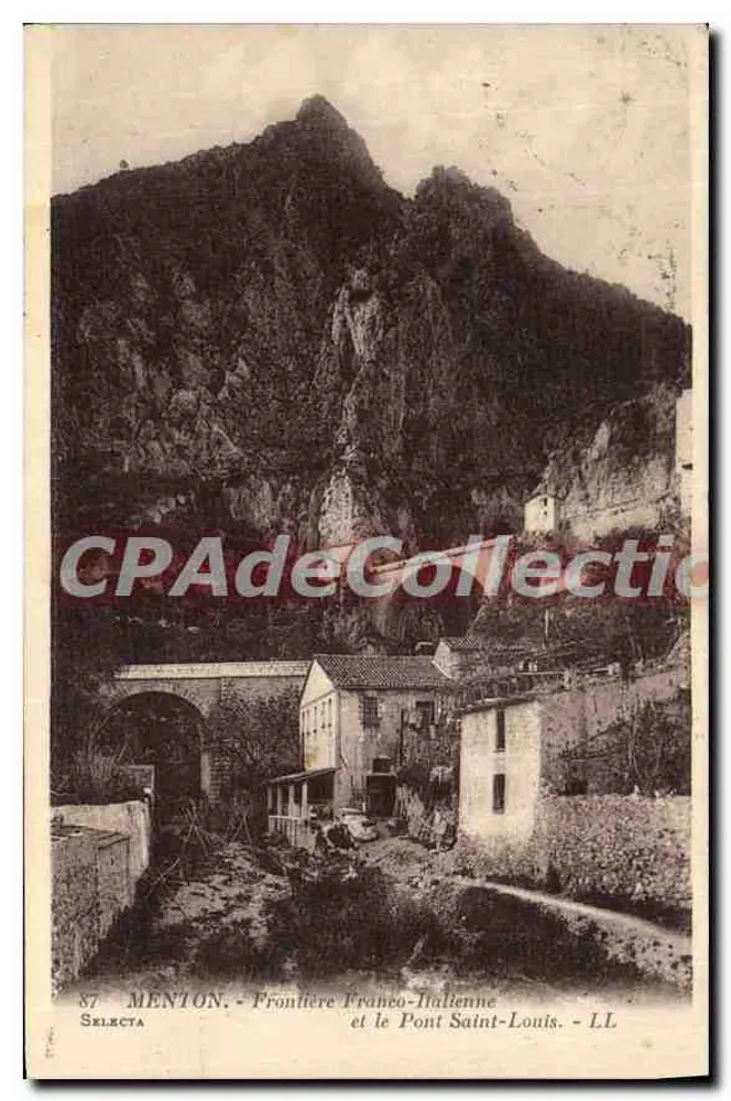 Menton - Französisch-Italienische Grenze und Brücke Saint-Louis - Selecta LL - Vorderseite