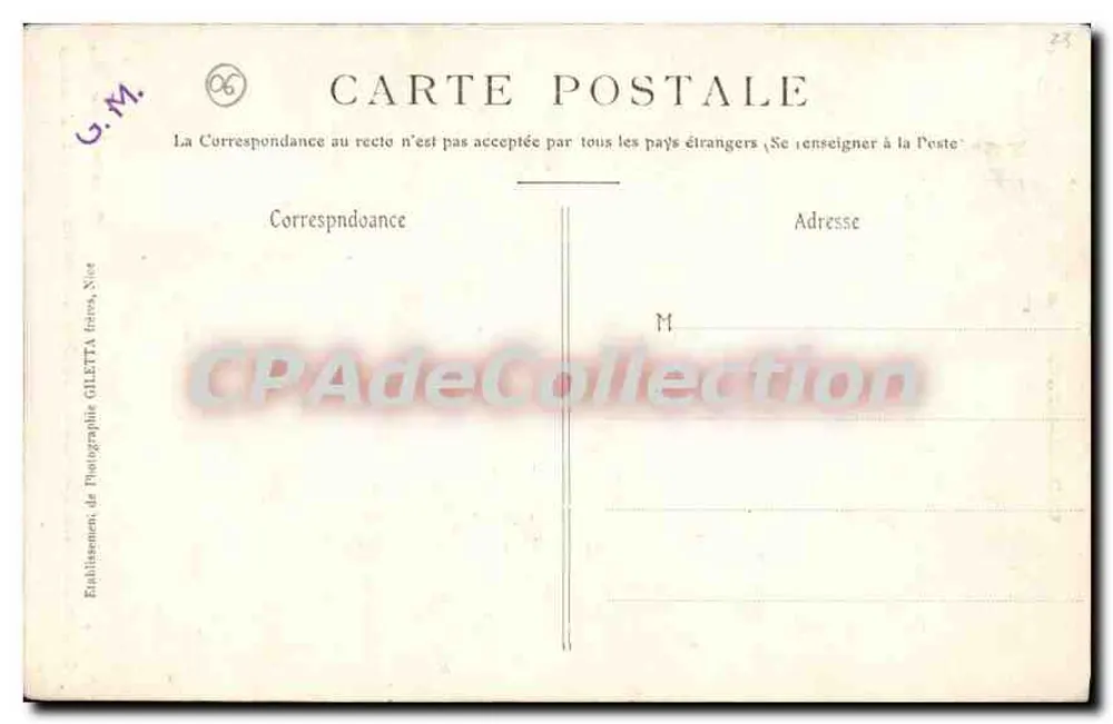 St-Martin-Vésubie — Excursão no Boréon — Edição Giletta, fot., Nice - Verso