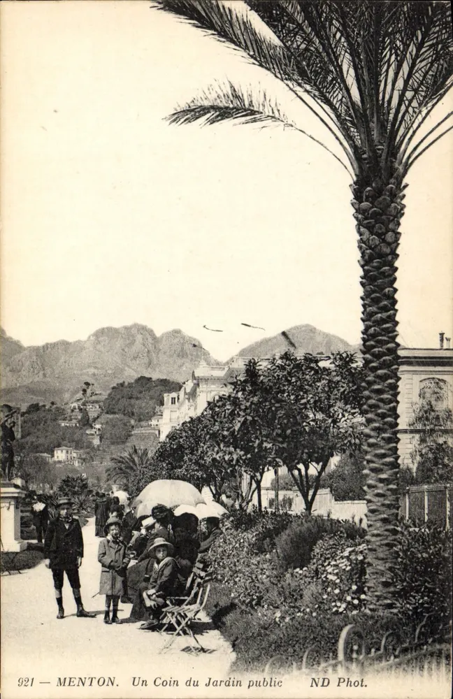 Menton. Ein Eckchen des öffentlichen Gartens — ND Phot. n° 921 - Vorderseite