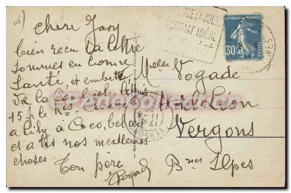 Sospel - A Igreja de São Miguel — editor desconhecido, n° 54 - Verso