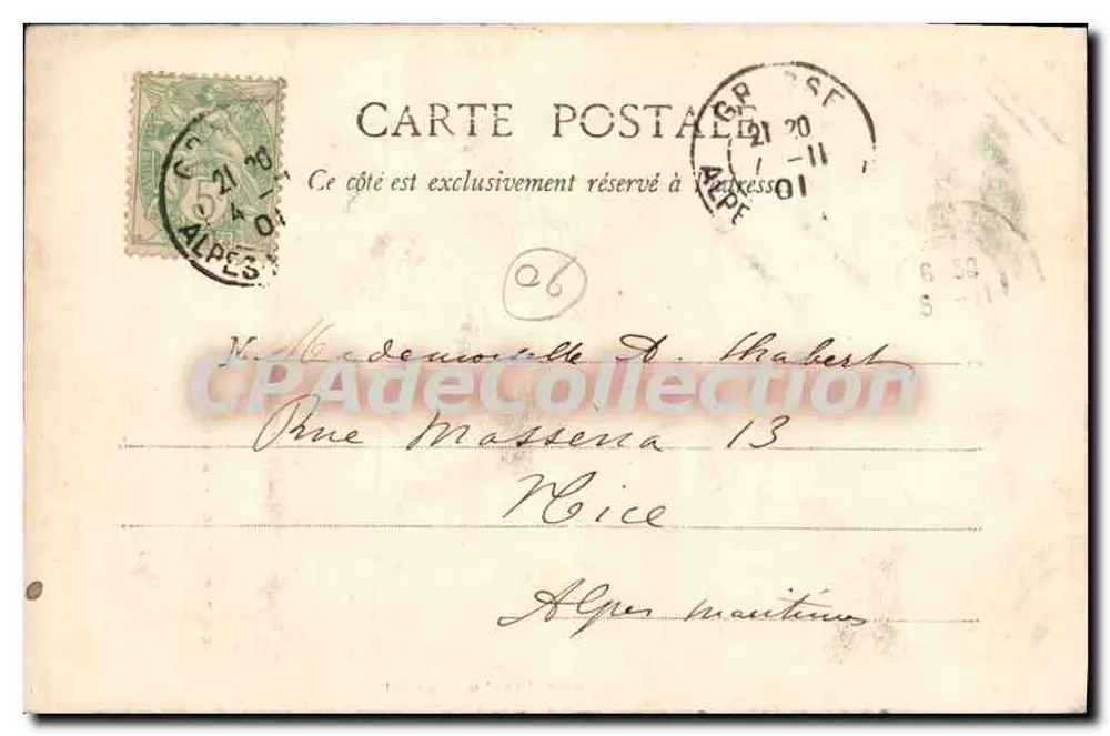 Grasse - A Catedral — P. L. M., Cannes, n° 1588 - Verso