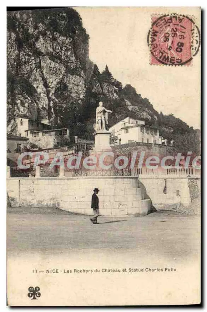 NICE - Les Rochers du Château und Statue Charles Félix — MT - Vorderseite