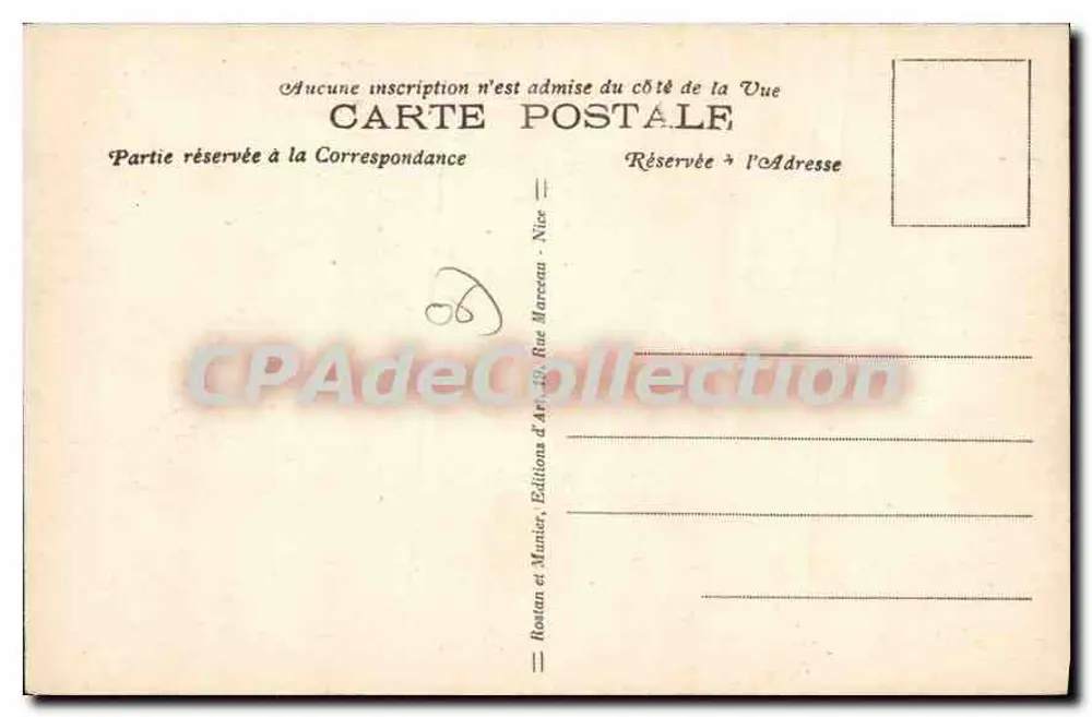 Costa do Azul — Bouquetière — Editor desconhecido, n° 10 - Verso