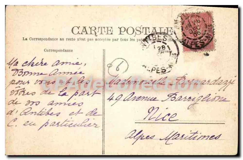 Antibes (A-M.) — Der Hafen und das Fort Carré — P. L. Maillan lib.-édit. Cannes 224 - Rückseite