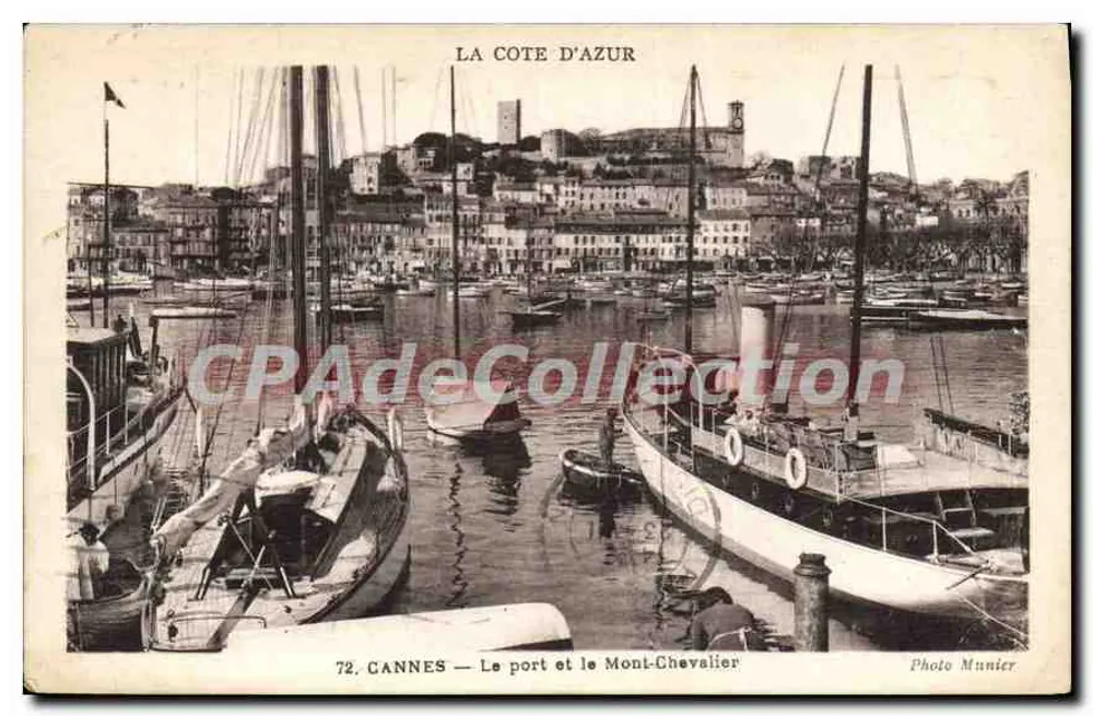 CANNES — Der Hafen und der Mont-Chevalier — Photo Munier - Vorderseite