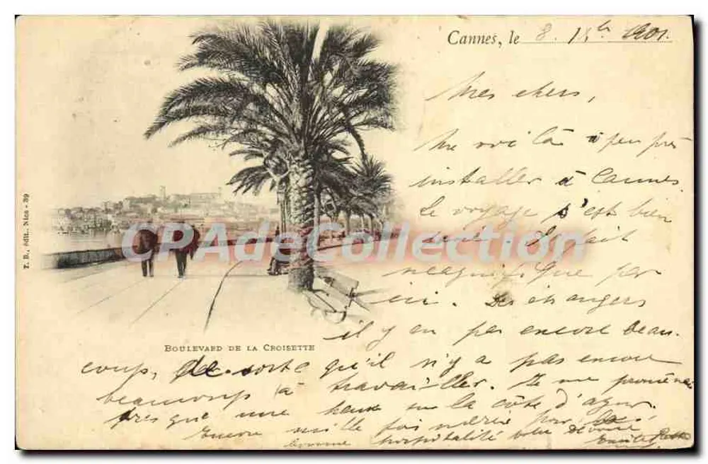 Boulevard de la Croisette — Cannes — Editor E. R. Nîmes n° 39 - Frente