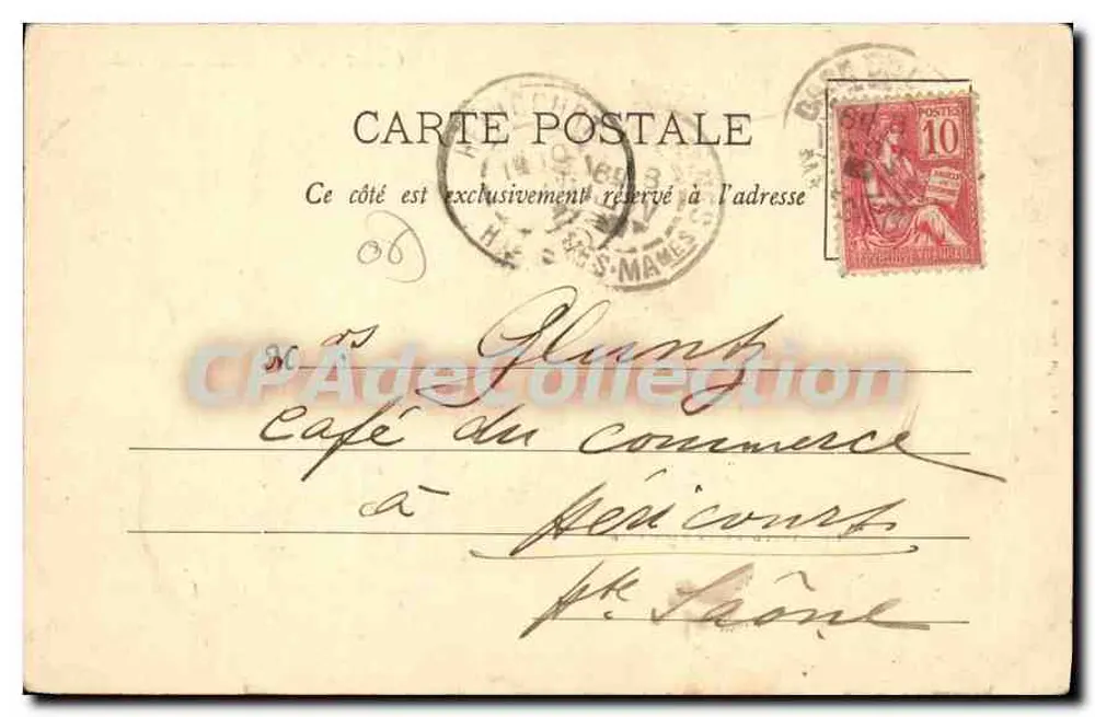 Boulevard de la Croisette — Cannes — Editor E. R. Nîmes n° 39 - Verso