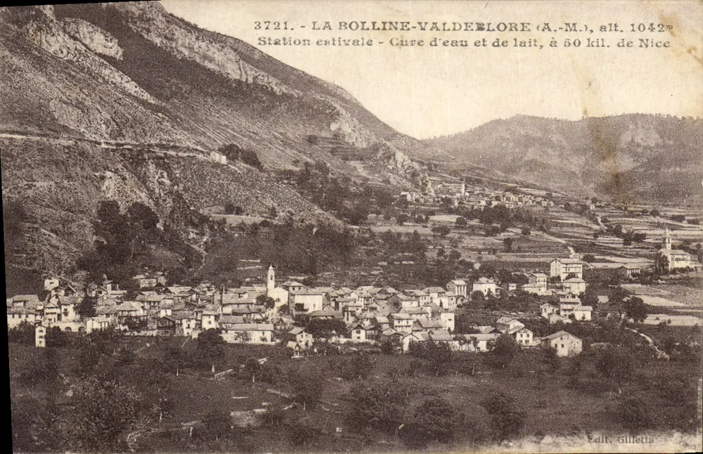 La Bolline-Valdeblore (A.M.) — Estação de verão, cura de água e leite, a 50 km de Nice — Edit. Gilletta, n° 3721 - Frente