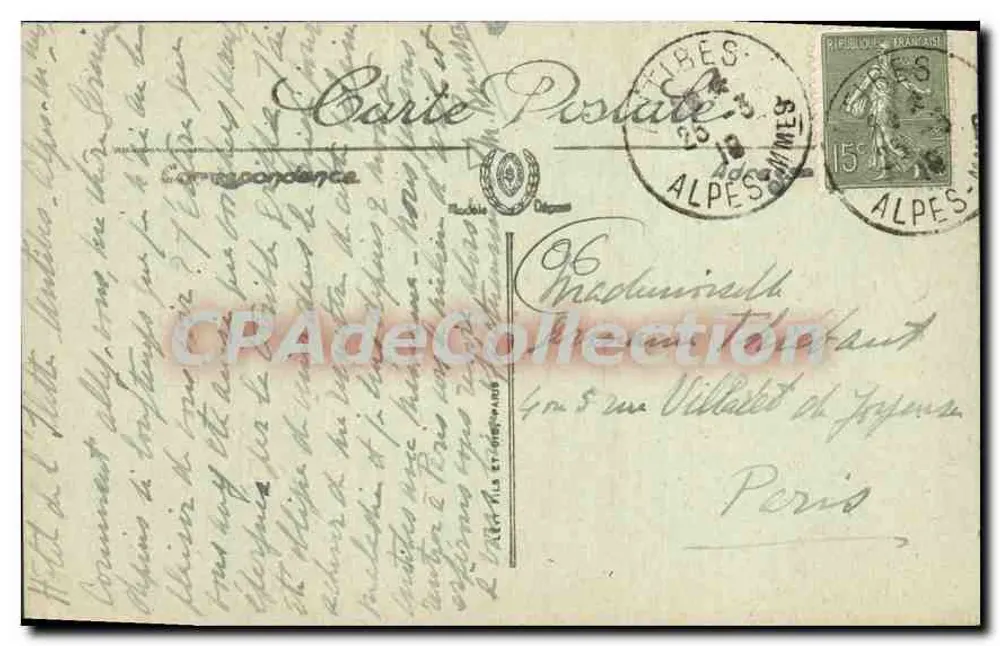 Antibes — Vista geral — Selecta - Verso