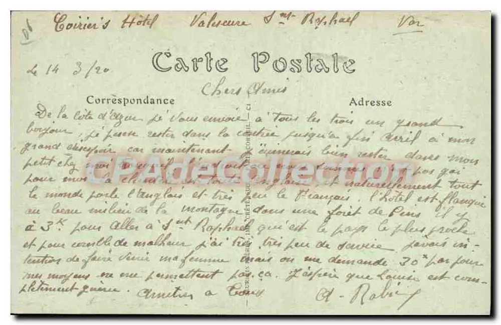 Saint-Jean-Cap-Ferrat (Arredores de Nice) — Vista geral — editor N.D. n° 1365 - Verso