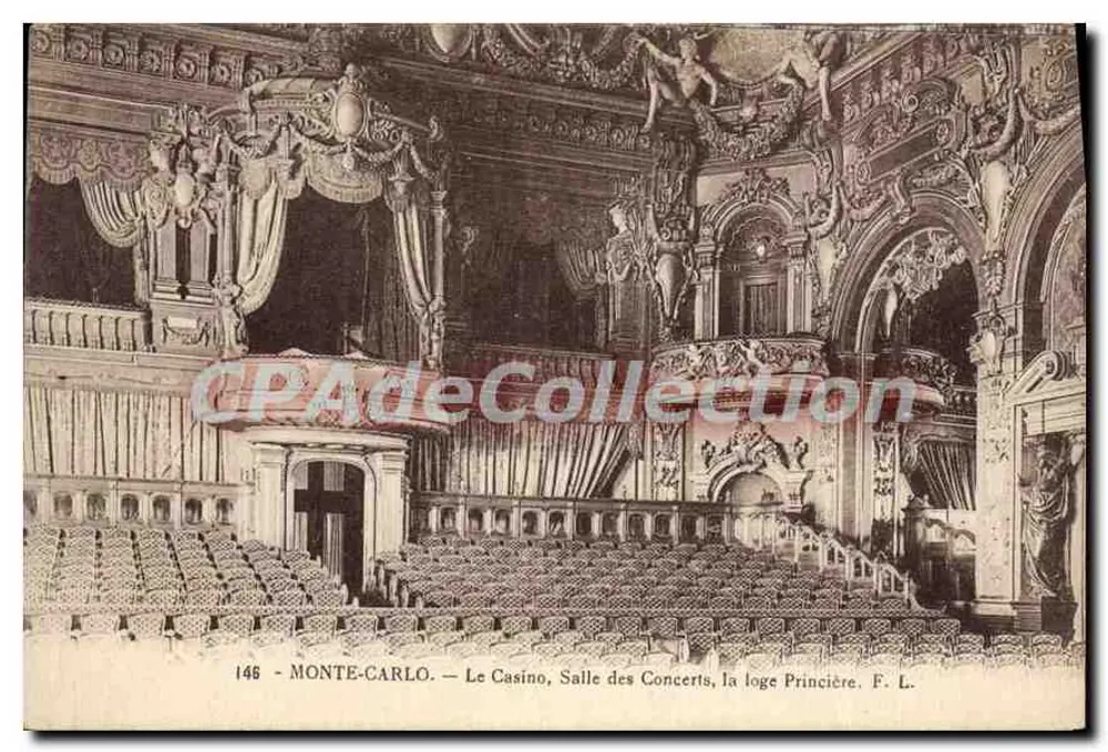 Monte-Carlo — Das Casino, Konzertsaal, die Prinzessinnenlogge — F. L. - Vorderseite