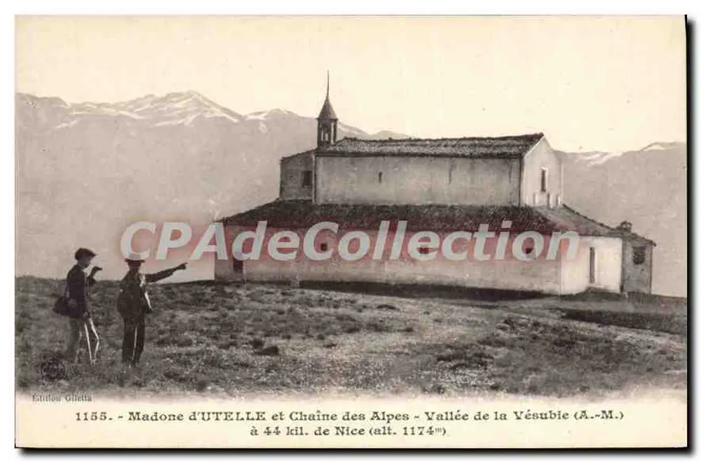 Madonna von Utelles und Alpenkette — Tal der Vésubie (A.-M.) 44 km von Nice (Höhe 1174 m) — Verlag Giletta, n° 1155 - Vorderseite