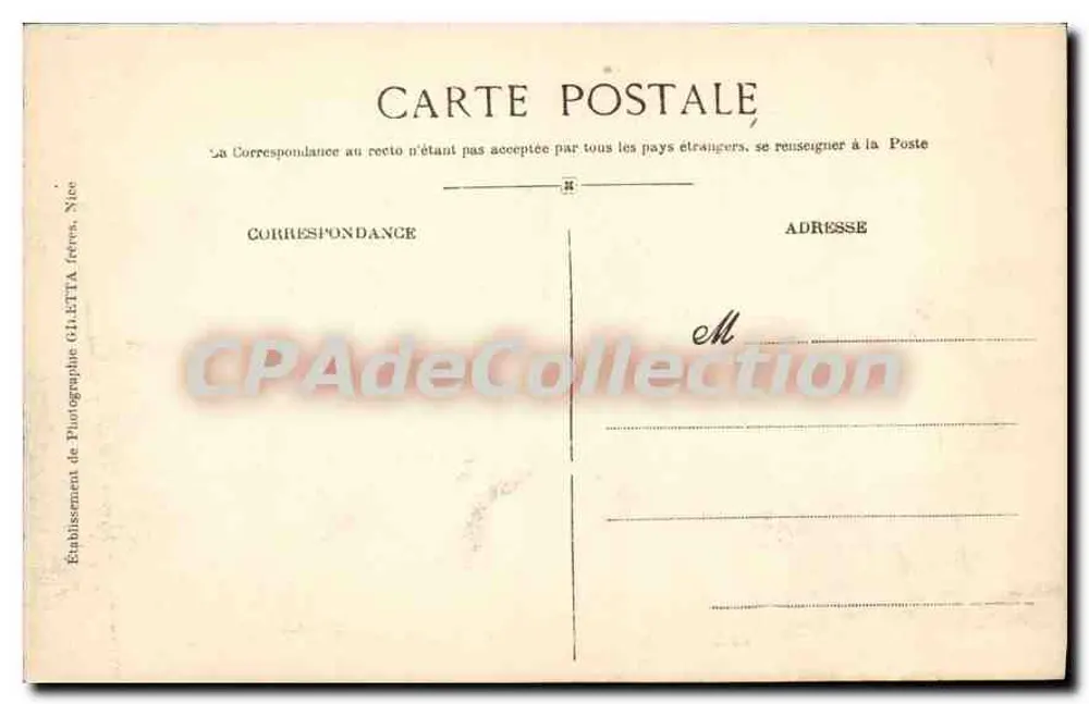 NICE — Promenade des Anglais — Edição Giletta fot. Nice n°123 - Verso