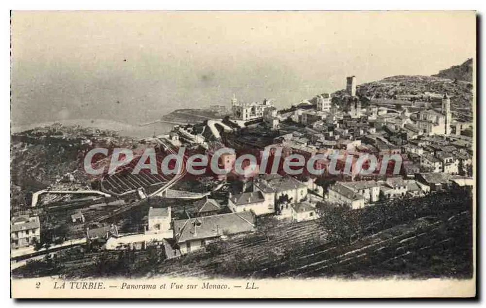 La Turbie — Panorama und Aussicht auf Monaco — LL. - Vorderseite